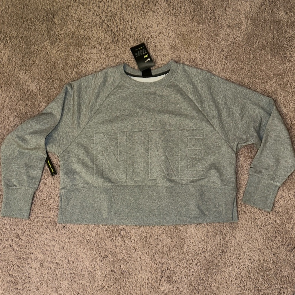 Women’s Gray Nike Cropped Crew Neck